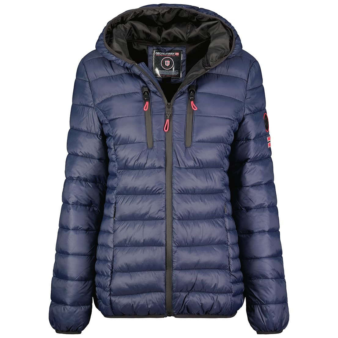 Geographical Norway Alaric Lady - Chaqueta Mujer Cálida Esqui - Abrigo Para Mujeres Con Capucha Sintética - Parka Elegante A Prueba De Viento - Otono Invierno Primavera