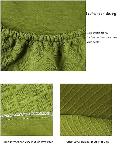 Miniatura 3 de Juego de 42 fundas para sillas de comedor con respaldo redondo, fundas para sillas de comedor sin brazos, patas de madera maciza, sillas laterales