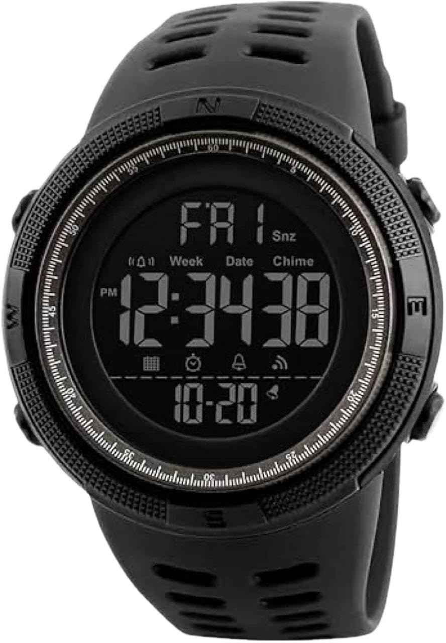 Relógio Masculino Esportivo Digital à Prova D'água Preto 1251