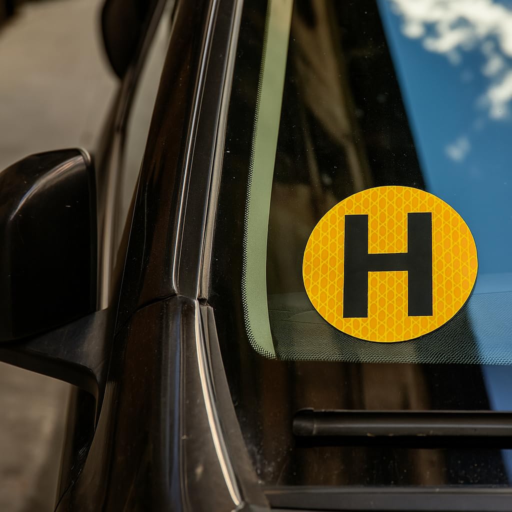Pack x2 Señal H Para Pegar POR DENTRO del Parabrisas - Pegatina Vehiculo Historico Homologada en España para uso Interior/Exterior Reflectante Coche y Moto - Distintivo Vehiculo Historico - 5