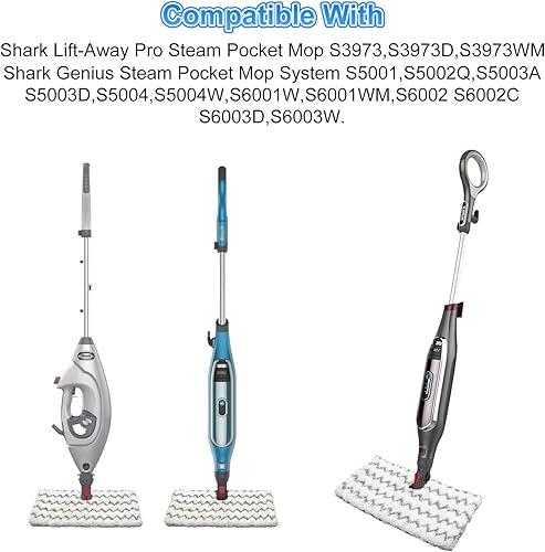 Miniatura 4 de Shark Series - Almohadillas de repuesto para trapeador de vapor Shark 3501 3973 S7000 Series y trapeador de vapor Shark Lift-Away Pro & Genius