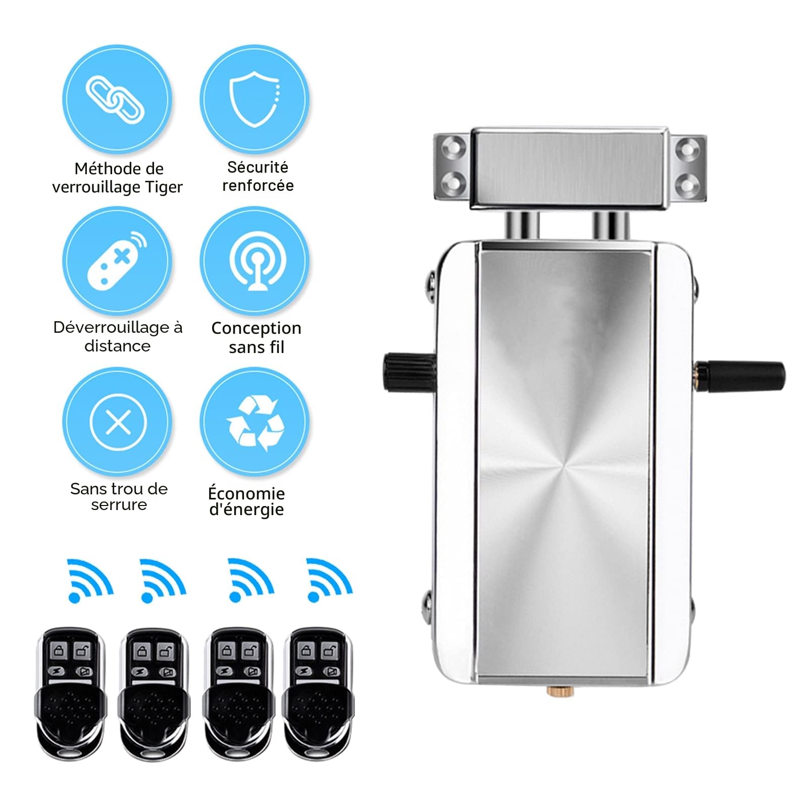 Serrure de porte électronique sans fil avec télécommande, serrure de porte intelligente