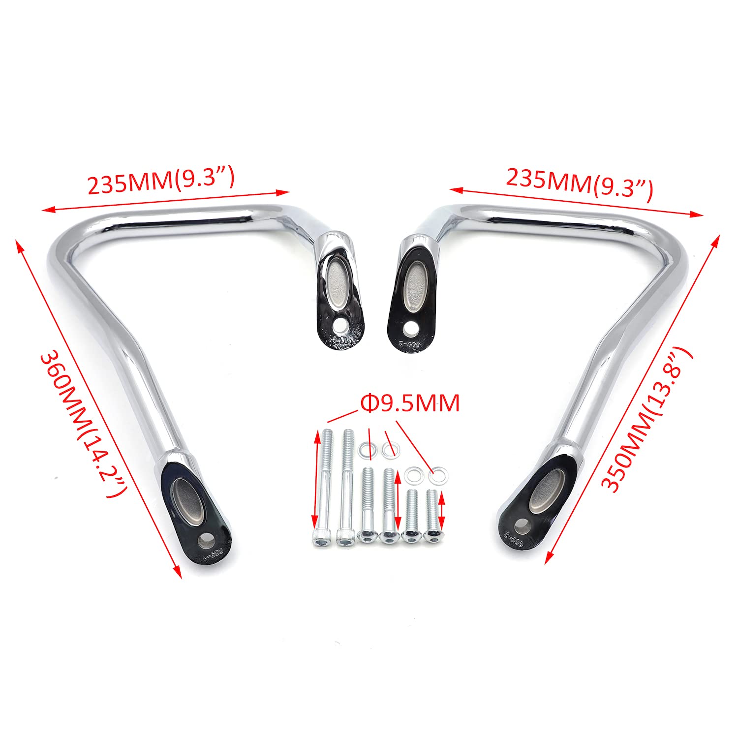 HTTMT- Chrome Rear Bolt-on Saddlebag Guard Crash Bar Compatible With 2018+ Harley Softail FLHC FLHCS [P/N:TGHD-SG09-CD]