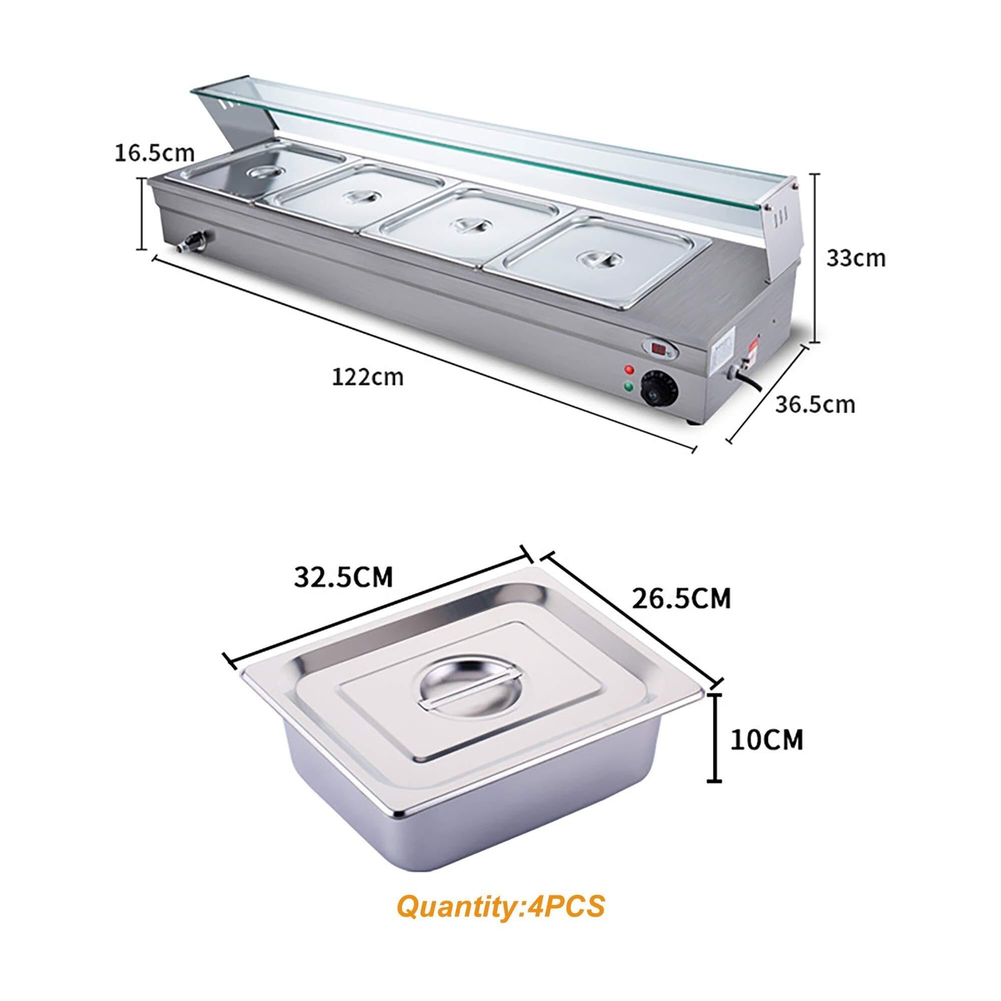 Scaldavivande elettrico da banco, 2000 W, automatico, multifunzione, con 4 pentole, per uso commerciale e ristorante