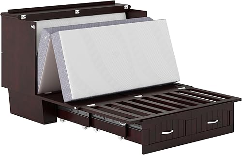 Miniatura 15 de AFI, Nantucket Murphy - Cómoda de cama con colchón plegable de espuma viscoelástica de 6 pulgadas, estación de carga integrada y cajón de