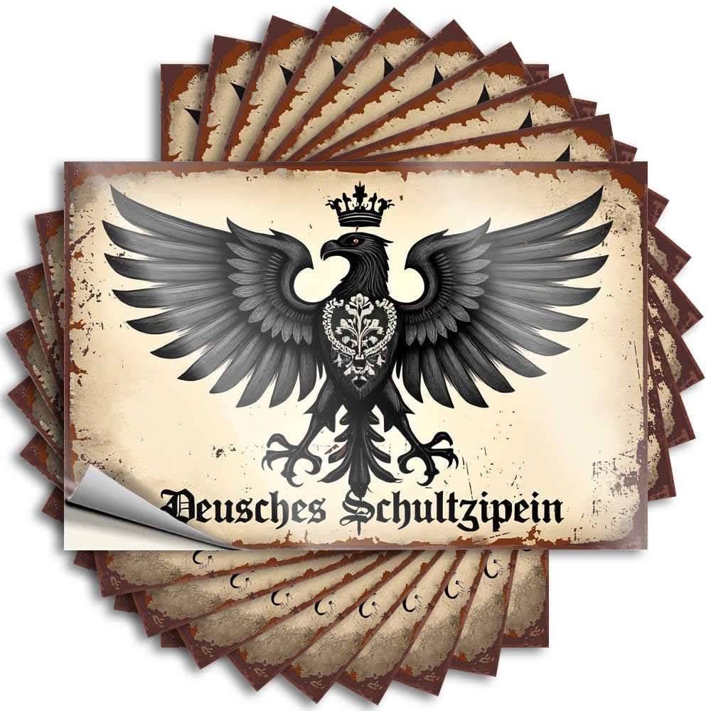 Kitchen Sets Bumper Tumbler | German Eagle Crest: Symbol of Strength and Majesty Smiley Face Antimicrobial Sticker Pack(8X12CM)