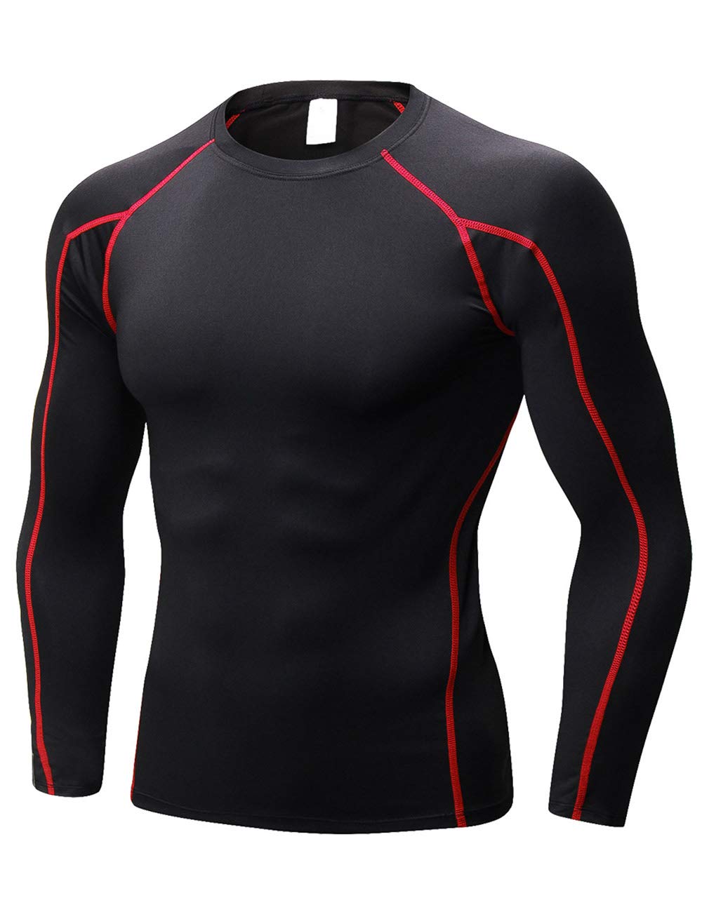 TOPTIEMen's Long Sleeve Fitted Compression Shirt, Cool Dry Base Layer for Men