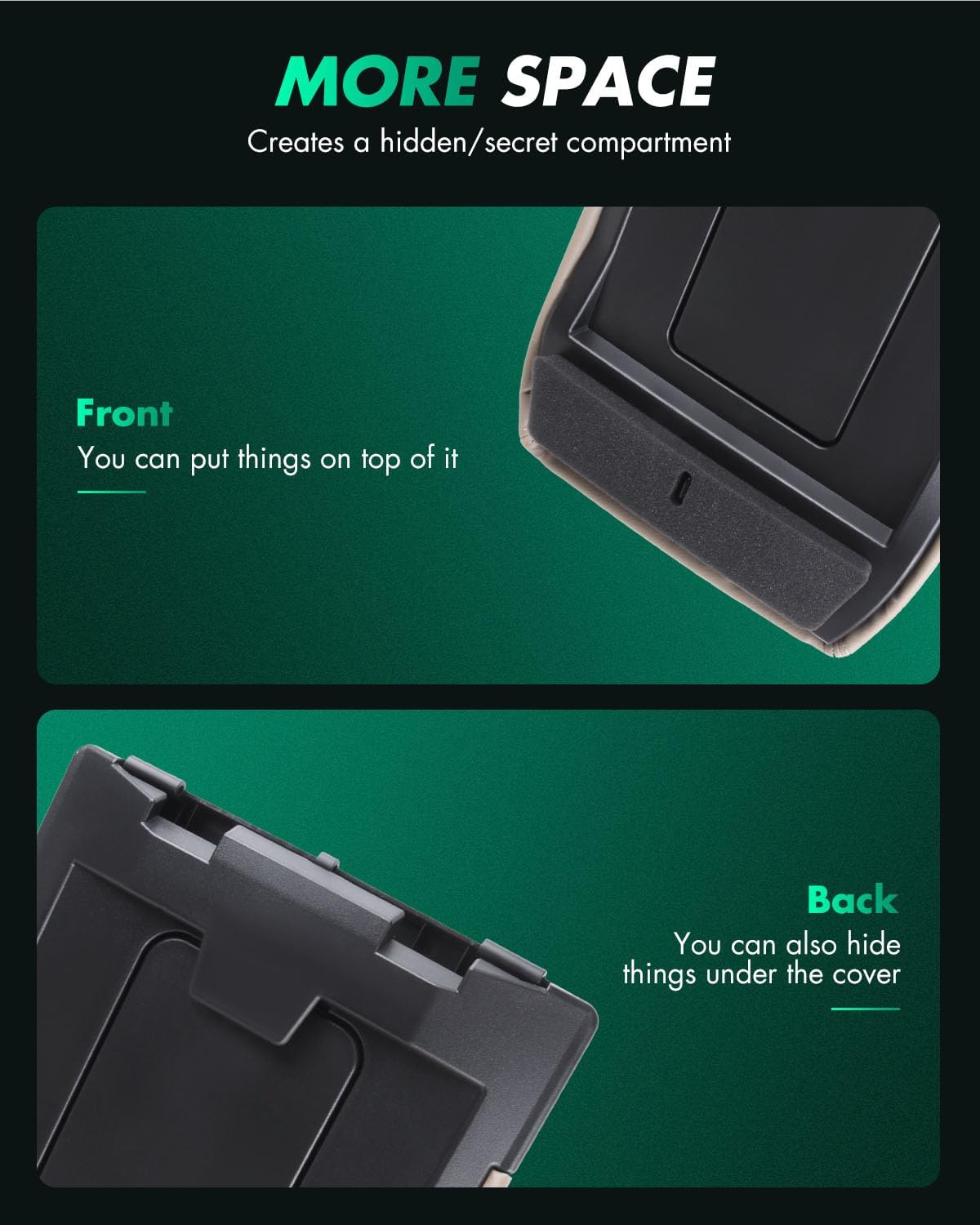 SCITOO Auto Beige Center Console Lid Kit Replacement fit for 2001-2007 for GMC Sierra Silverado