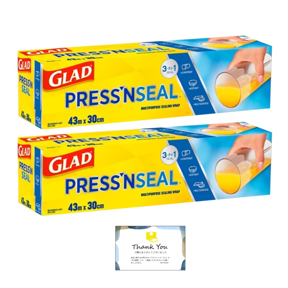 GLAD プレスンシール ラップ 多用途フード保存ラップ 140 (30cm×4…