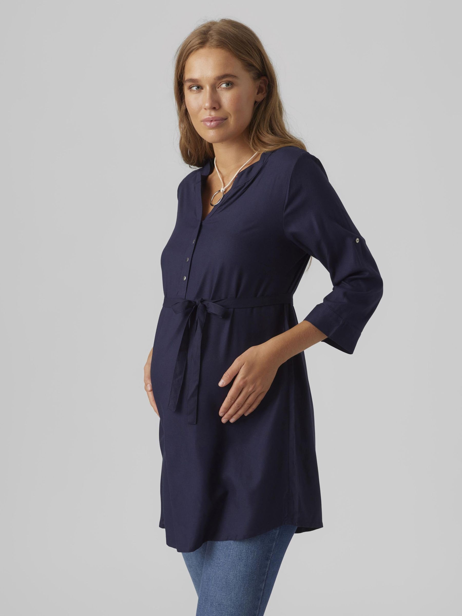 MAMALICIOUS Mlmercy 3/4 Woven Tunic Noos Eco A. Túnica Mujer
