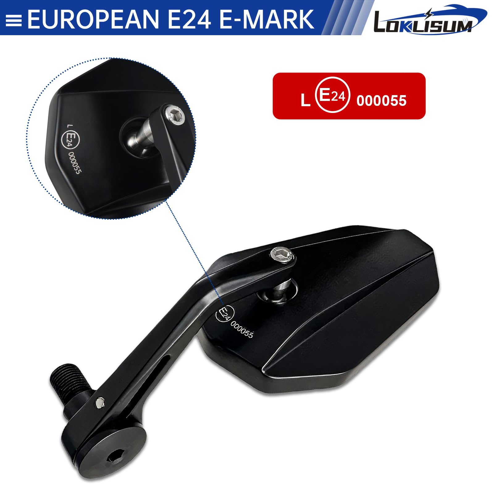 Motorrad Spiegel E-geprüft, 2 PCS Lenkerendenspiegel Motorrad Rückspiegel, 7/8" 22mm Seitenspiegel Kompatibal mit Yamaha MT125 MT03 MT07 MT09 MT10 XSR700 XSR900 FZ1 FZ6 FZ07 (Rhombus)