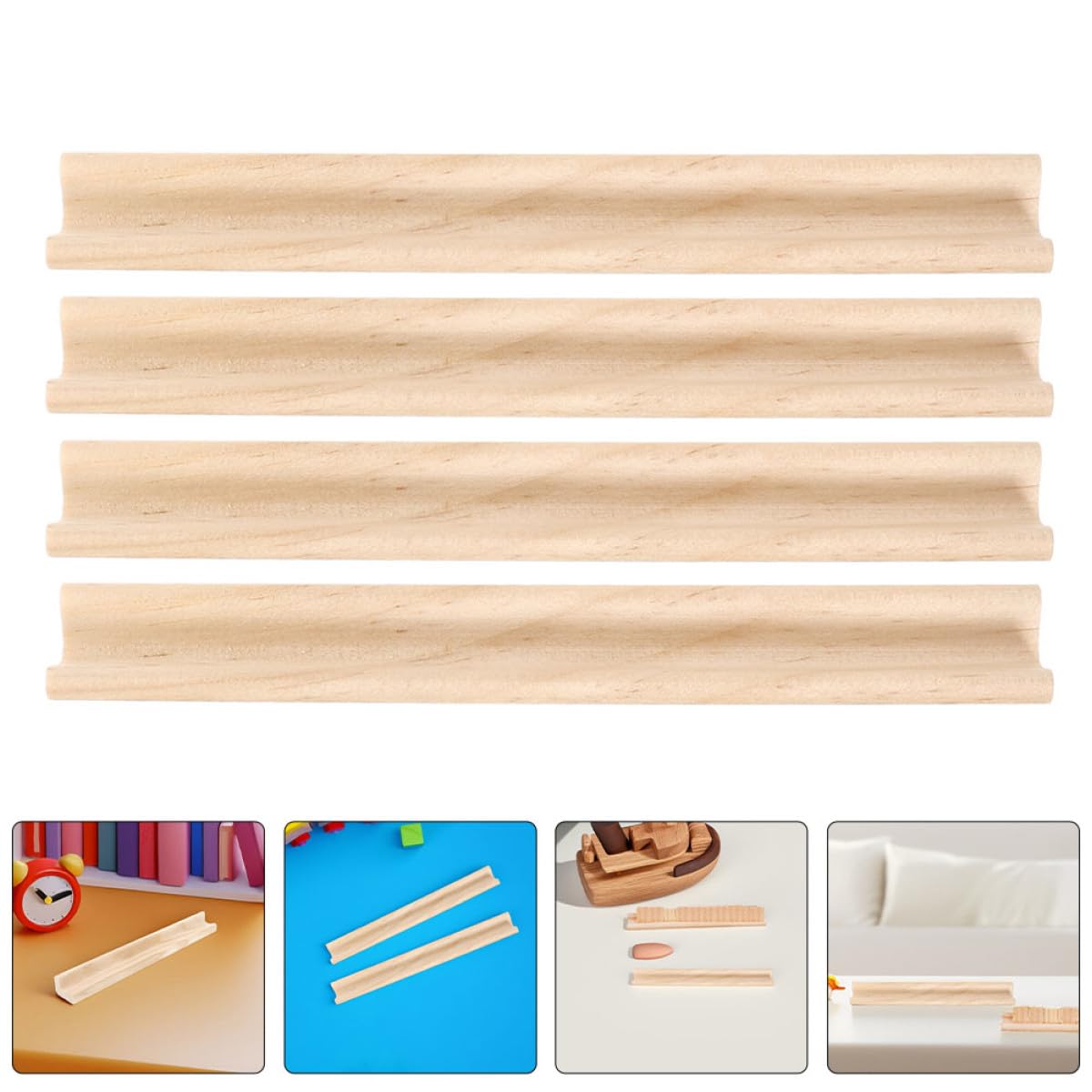 LALAFINA Soportes de Madera Beige para Letras 6 Piezas, Estante Resistente y Duradero de 19 Cm para Decoración del Hogar y Exhibición en Muebles