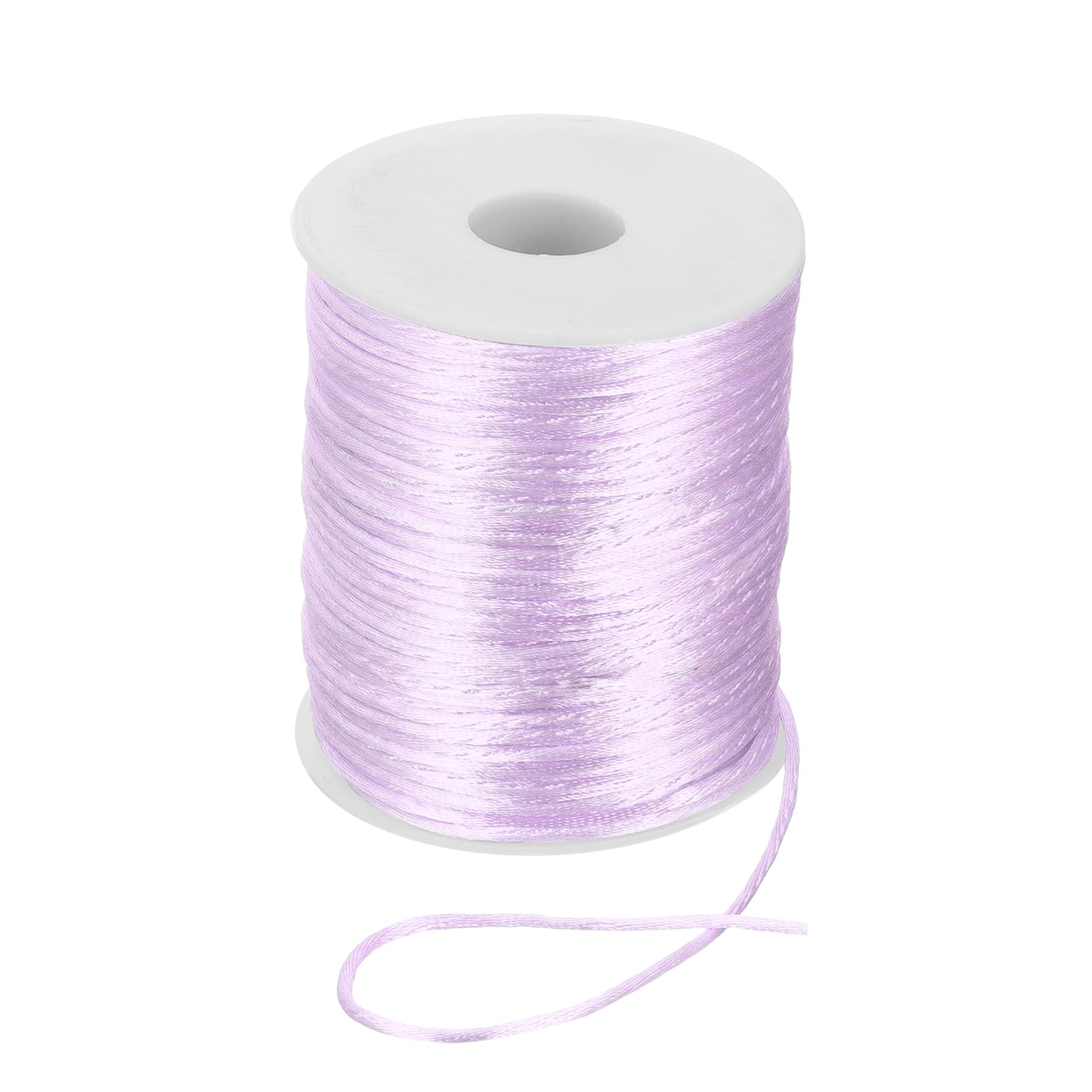 Cordon en nylon satiné violet clair 2mm x 100m pour macramé et bijoux