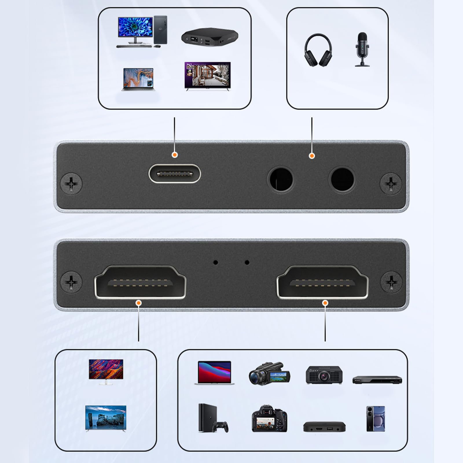 Carte d'enregistrement vidéo avancée USB3.0 4K30Hz HDTV offrant un son clair et une sortie vidéo pour différents appareils HDTV