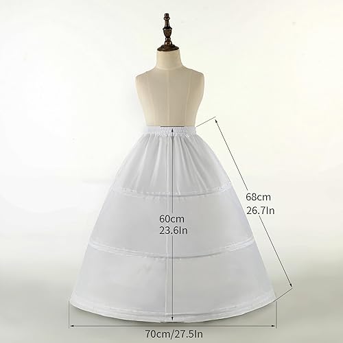 Girl Crinoline Dress A-line Skirt Slips Long Underskirt for Wedding flower girls Dress Ball Gown Kids Flower Light Ivory