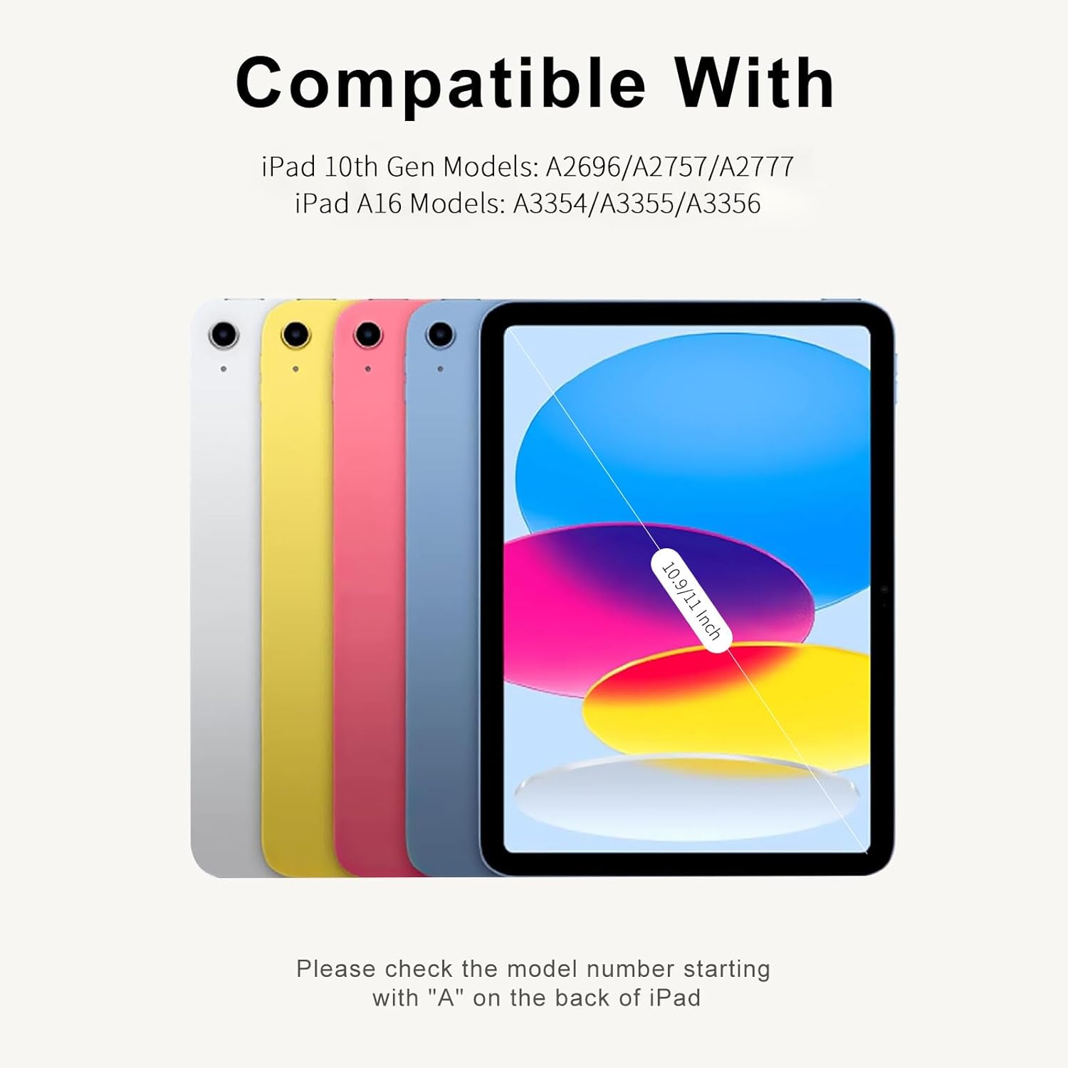 for iPad (A16) 11th/10th Generation Case with Keyboard, 11 Inch/10.9 Inch iPad (2025/2022), Detachable Wireless Bluetooth Keyboard, Stand Folio Cover with Pencil Holder, Cream White - Image 2