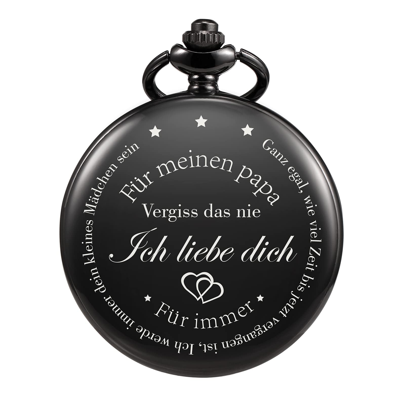 TREEWETO Herren Taschenuhr mit Gravur für den Vater, Vintage, Steampunk-Taschenuhren mit Kette für Herren, Vatertagsgeschenk, schönes Geschenk für Ihren Vater