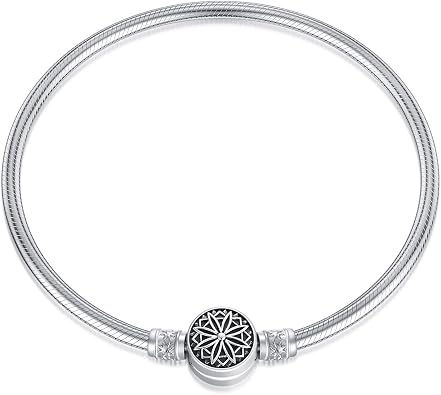 Snake Chain Bracelet Sterling Silver Flower Clasp Snake Chain Bracelet for Women Girl Teen
