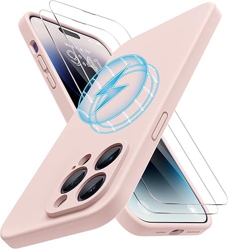 Miniatura 1118 de Miracase - Funda diseñada para iPhone 14 Plus, de silicona líquida, a prueba de golpes, con protector de pantalla, protección para cámara y forro