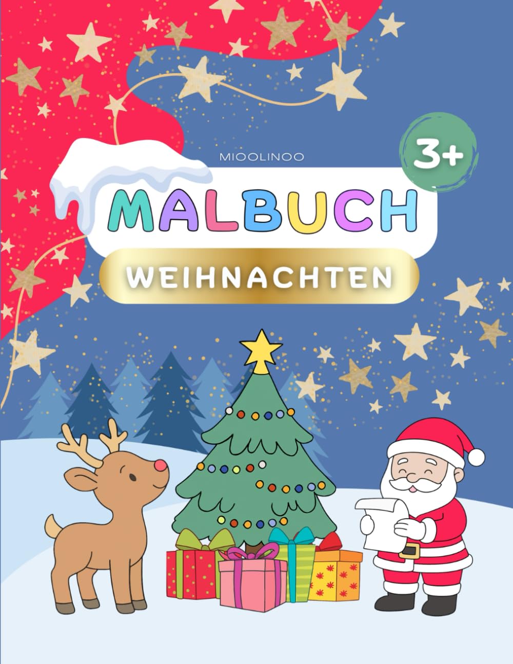 Malbuch Weihnachten: 50 einfache und wunderschön Illustrierte Ausmalbilder für kleine Kinder ab 3 Jahren