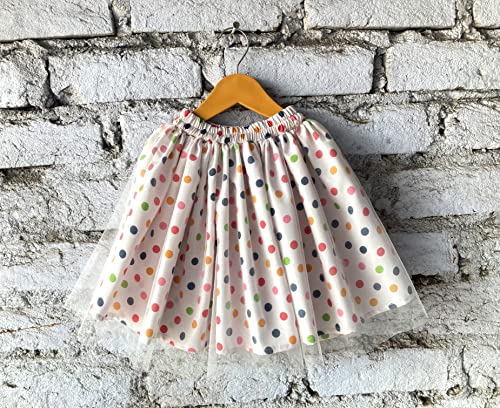 Image of ANNECA baby girl's designer rayon cotton modern crop top and naylon soft net knee lenth skirt clothing set