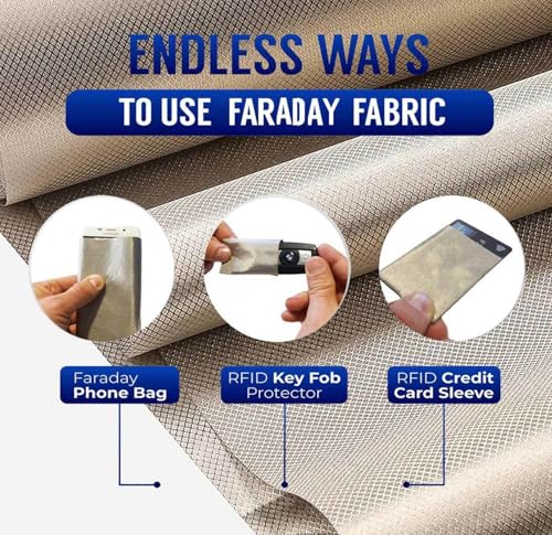 Tela Faraday Protector EMF 1x1.1 m Plata miniatura 4