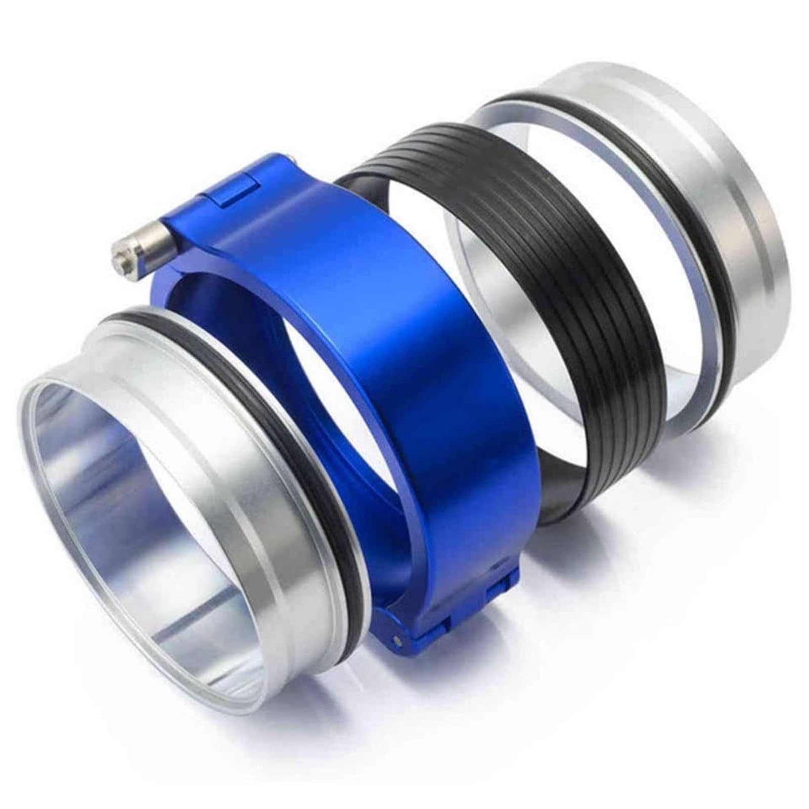 Band Clamps Exhaust V-Band Clamp Quick Release HD Aluminium for Turbo/Intercooler Pipe Black/Red/Blue(3inch Blue)