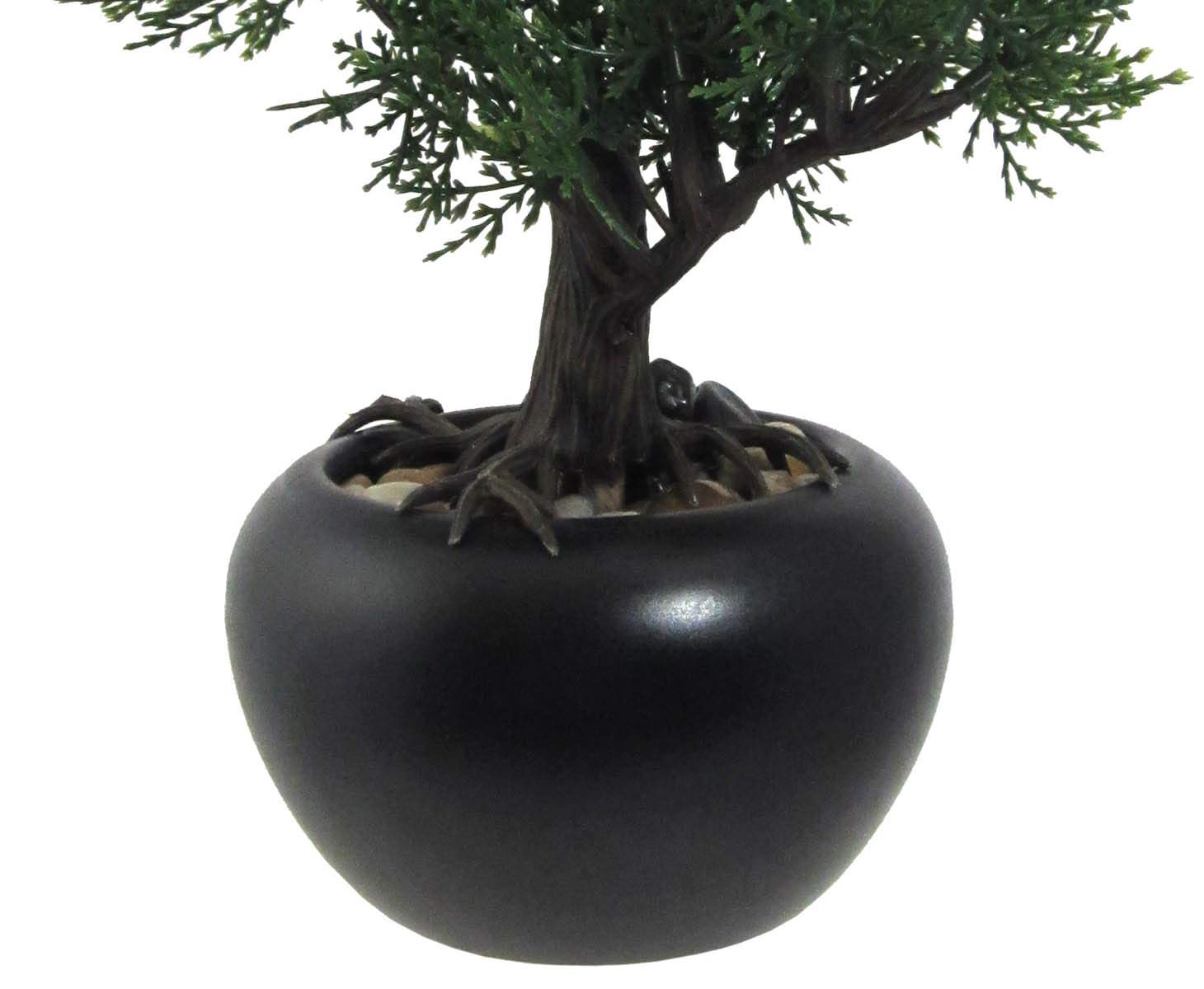 Amazon.de: kunstpflanzen-discount.com Mini Bonsai Zeder ca. 19cm hoch im  wertigen Keramiktopf mit Kieselsteinen - Kleiner Bonsaibaum Kunstbonsai  naturgetreu