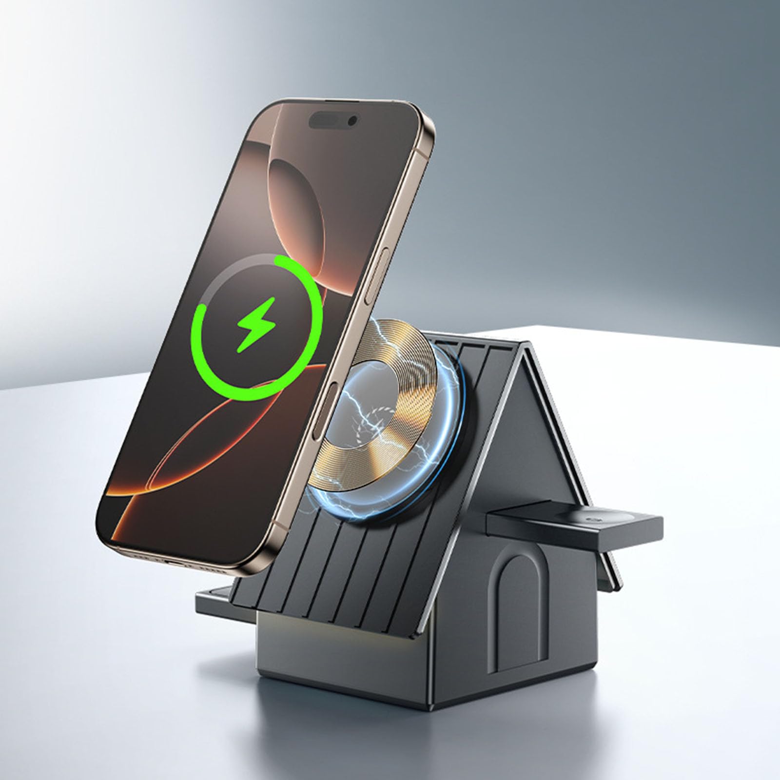 Ricarica Magnetica Che Supporta più dispositivi Come Smartphone, Auricolari e smartwatch per dispositivi compatibili con l ' erogazione Potenza 3 in 1