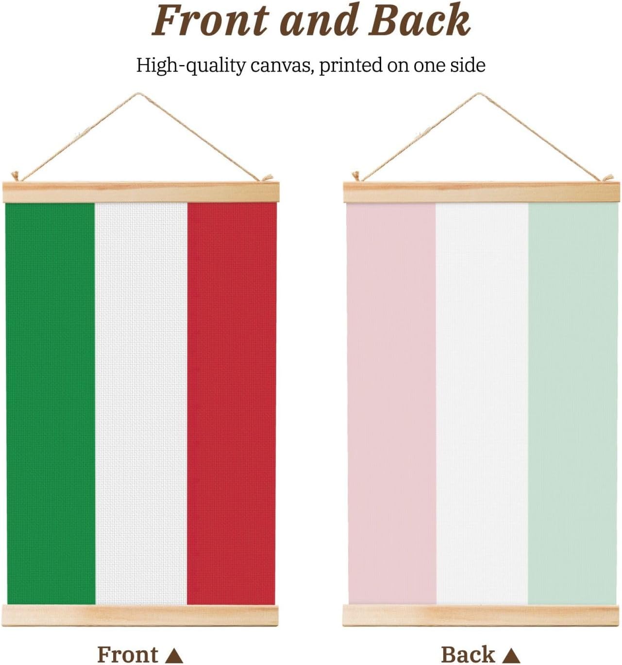 Italian Flag Print Poster Hanger,Hanging Poster, Poster Frame,Wood Poster Hanger, For Wall Hanging