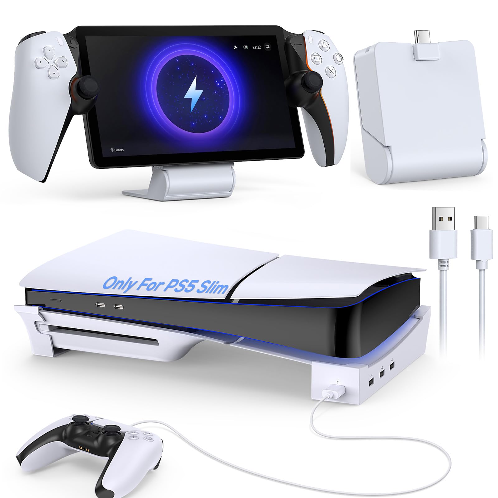 KOVA Horizontal Stand for PS5 Slim - Magnetic Portable Charging Stand for PS Portal