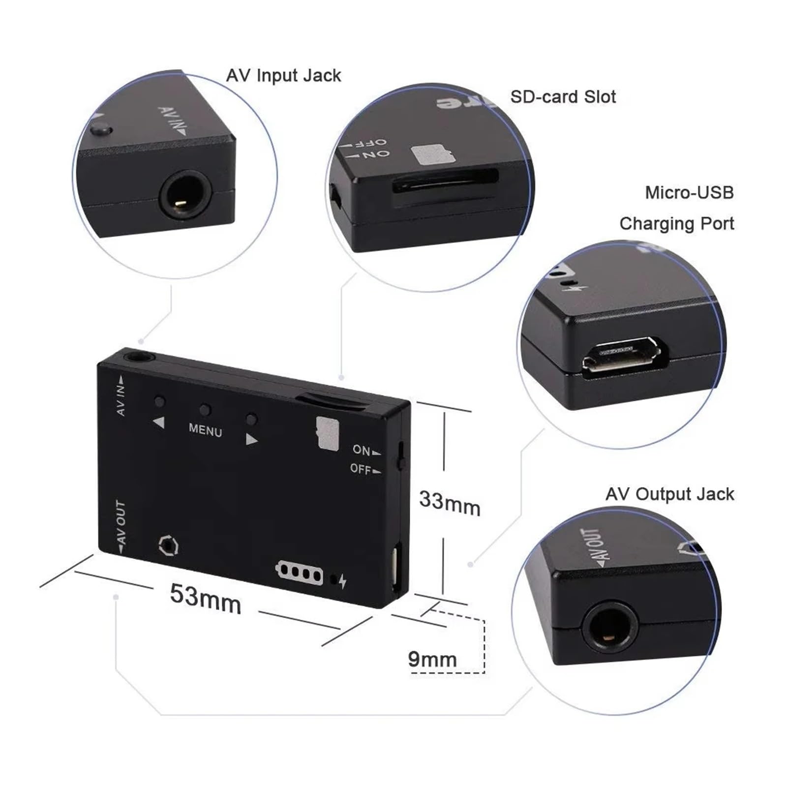 Mini DVR-Modul NTSC/PAL for RC-Drohne | DVR-Modul, NTSC/PAL, Videorecorder, eingebauter Akku, RC-Drohne(Pink)