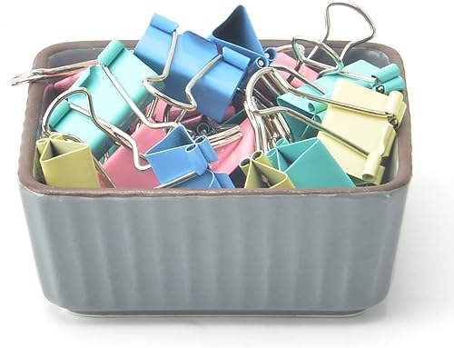 Miniatura 4 de Juego de 2 soportes de clip de cerámica para papel, organizador de clips cuadrados para escritorio, lindo soporte de clip para carpeta de oficina,