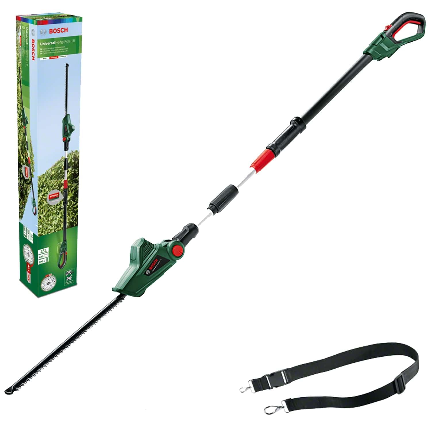 Bosch Akku Teleskop Heckenschere UniversalHedgePole 18 (ohne Akku, 18 Volt System, im Karton)