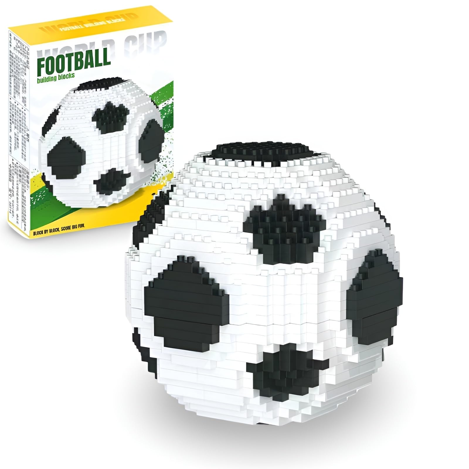 JVAVNE Football Building Blocks Kits, 711 PCS White Black Soccer Building Set, Collectibles 3D Football Bricks Model Toy, Gifts for Teens and Adults — image 1