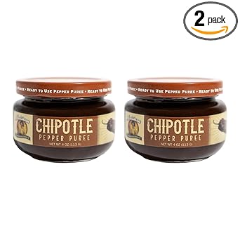 Louisiana Pepper Exchange Chipotle Pepper Puree Sauce, Spicy, Smoky, Sweet Flavor Seasoning for Marinade, Adobo, Ranch Dressing, BBQ, Taco Salsa, Plant-Based, Gluten-Free, 2-Pack