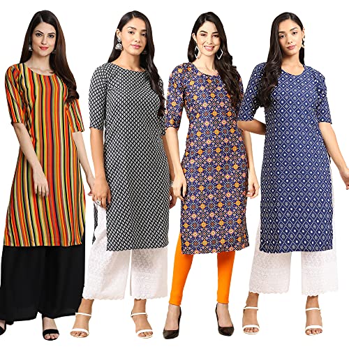 Image of Pinkmint Women's Crepe Digital Print Straight Kurta (RM-348-370-360-366)