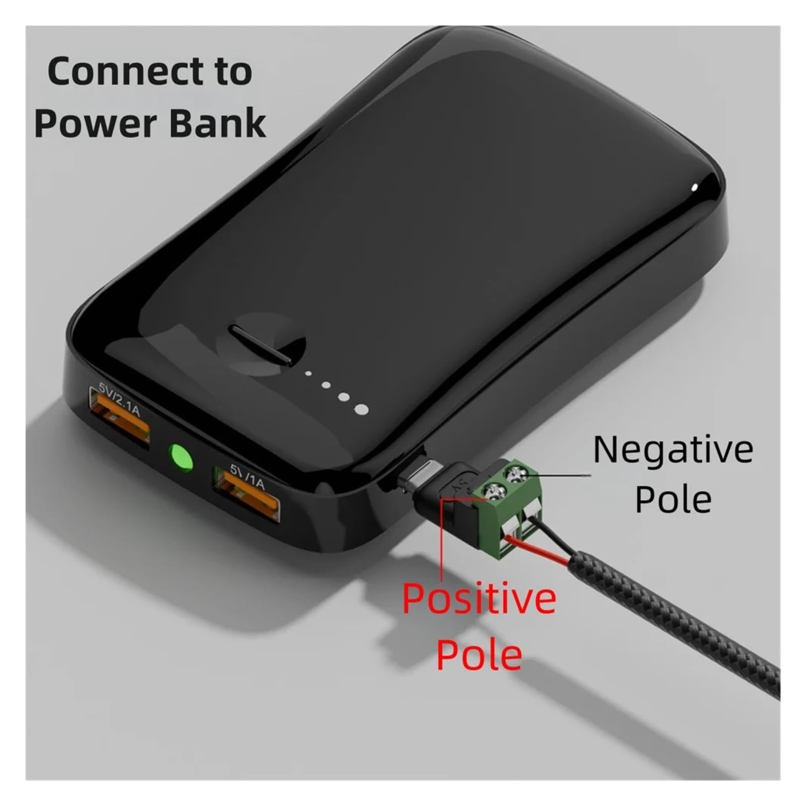USB C/Micro Female to 2 Pin Screw Terminal 5 V Solderless Adapter (C-Female PowerTaking)