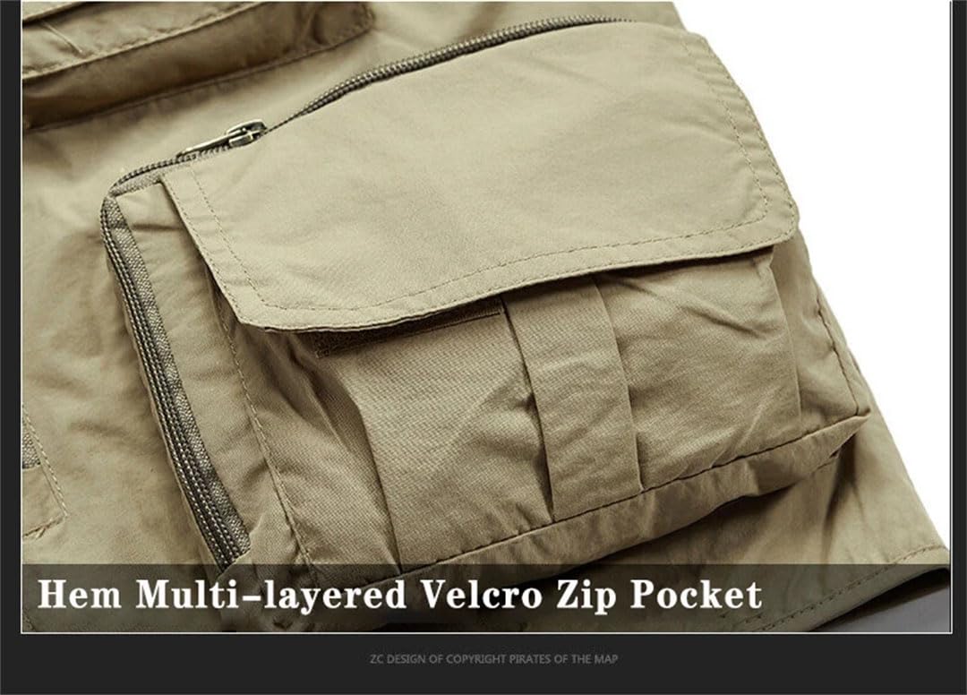 Gilet tactique US pour la randonnée et la pêche - Gilet de photographe en maille sans manches pour homme