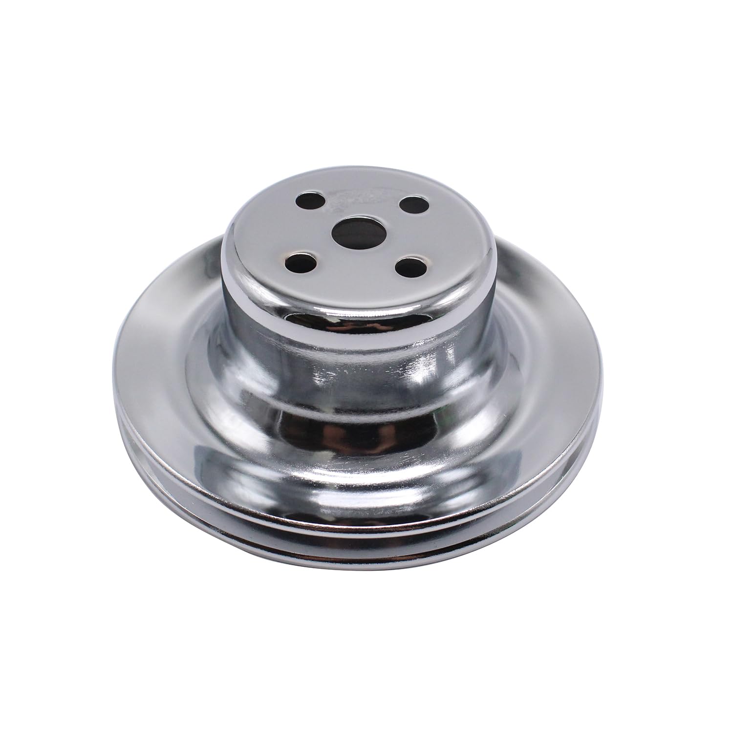 Photo 1 of 1 PC SHLPDFM SBF Small Block Ford Chrome Silver Single Groove Water Pump Pulley Fits for Small Block Ford 260 289 302 351W 1965-1969 V8