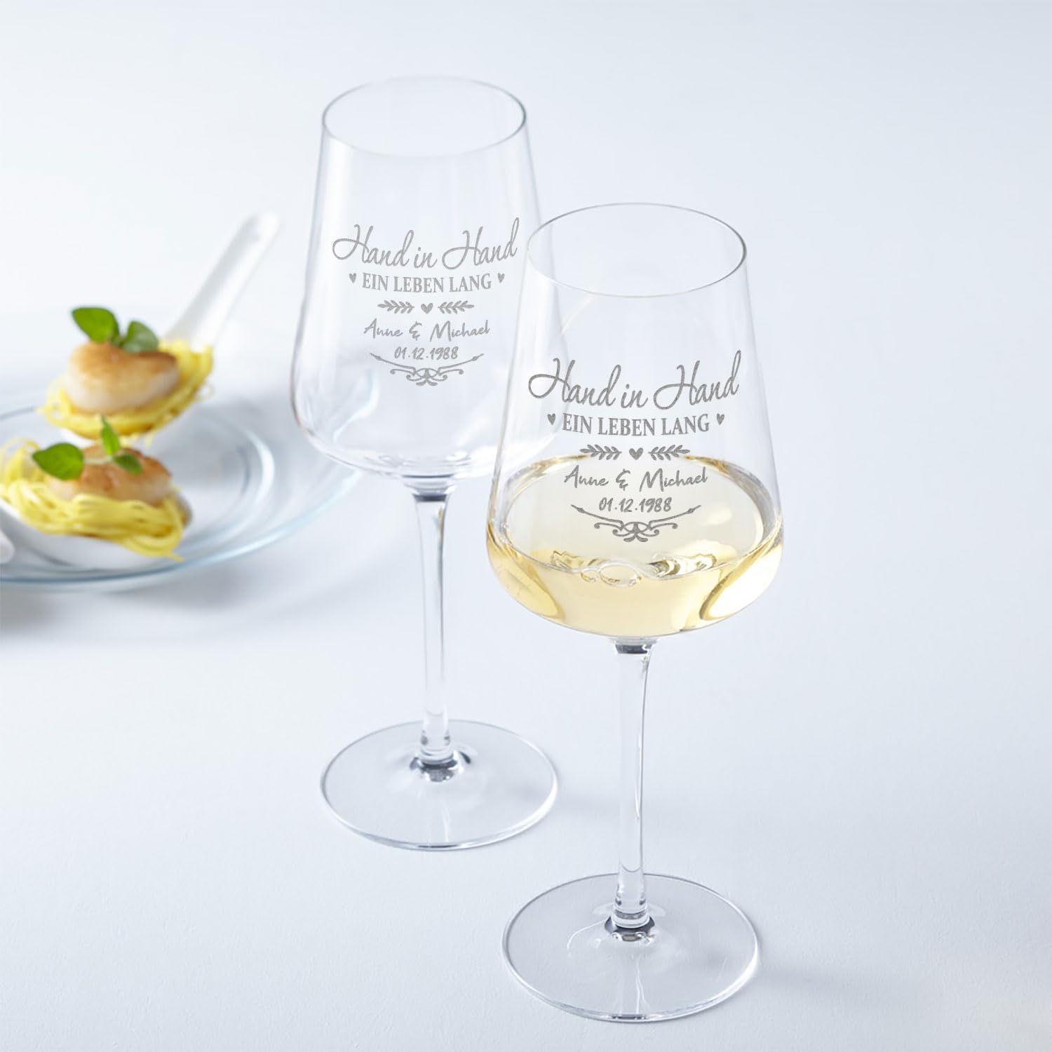 Leonardo Lot De 2 Verres à Vin Avec Gravure - Volume 460 Ml - Cadeau