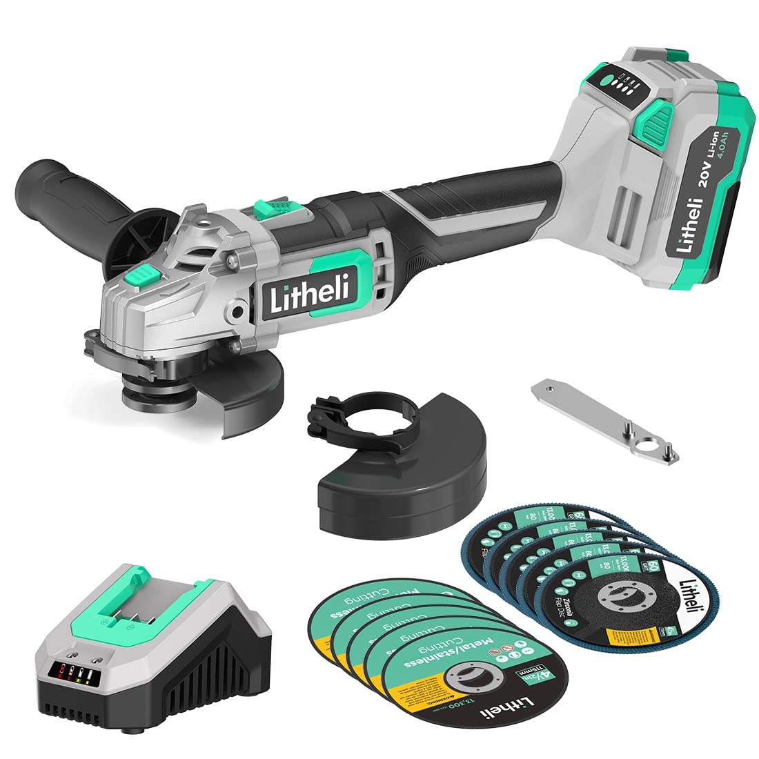 Litheli 20V Cordless Angle Grinder 