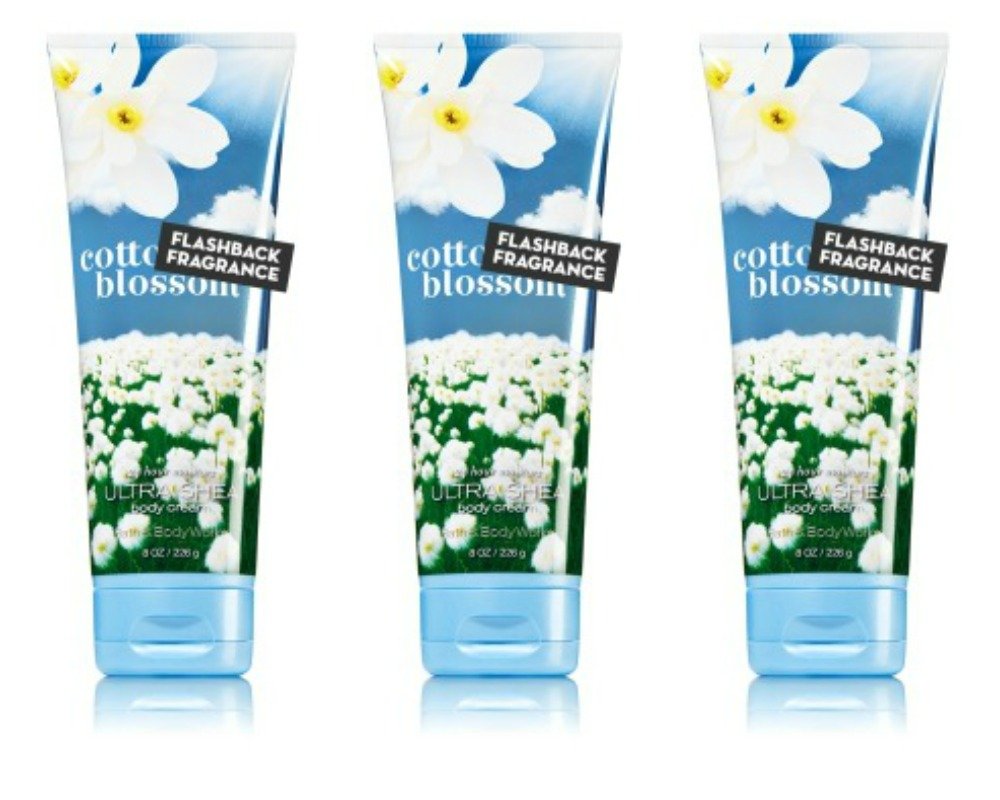 Bath & Body Works Pleasures Cotton Blossom Body Cream 8 oz (3 Pack)