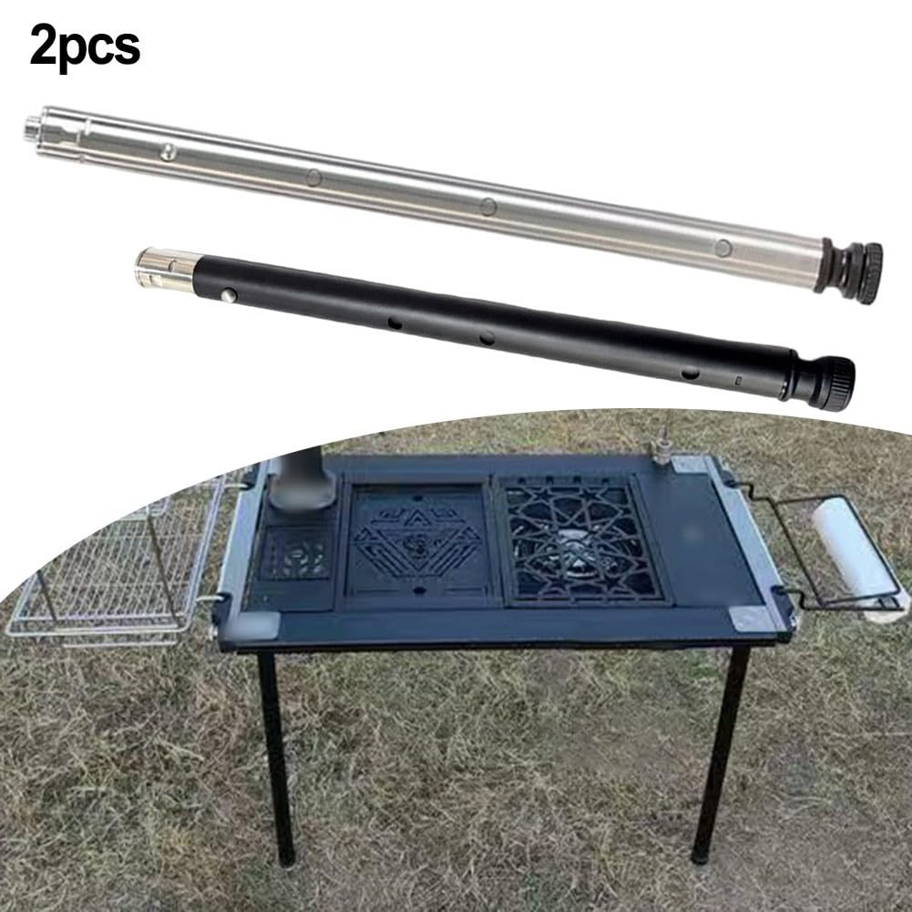 Juego de 2 patas de mesa extensibles de acero inoxidable 304 para mesas IGT, patas telescópicas para muebles de camping, altura regulable 40-66 cm o 50-83 cm, inoxidables, estables para pícnic al aire
