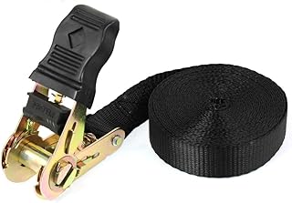 Aexit Self-Driving Travel Material Handling Luggage Binding Metal Ratchet Tie Down Strap Straps 5M Black