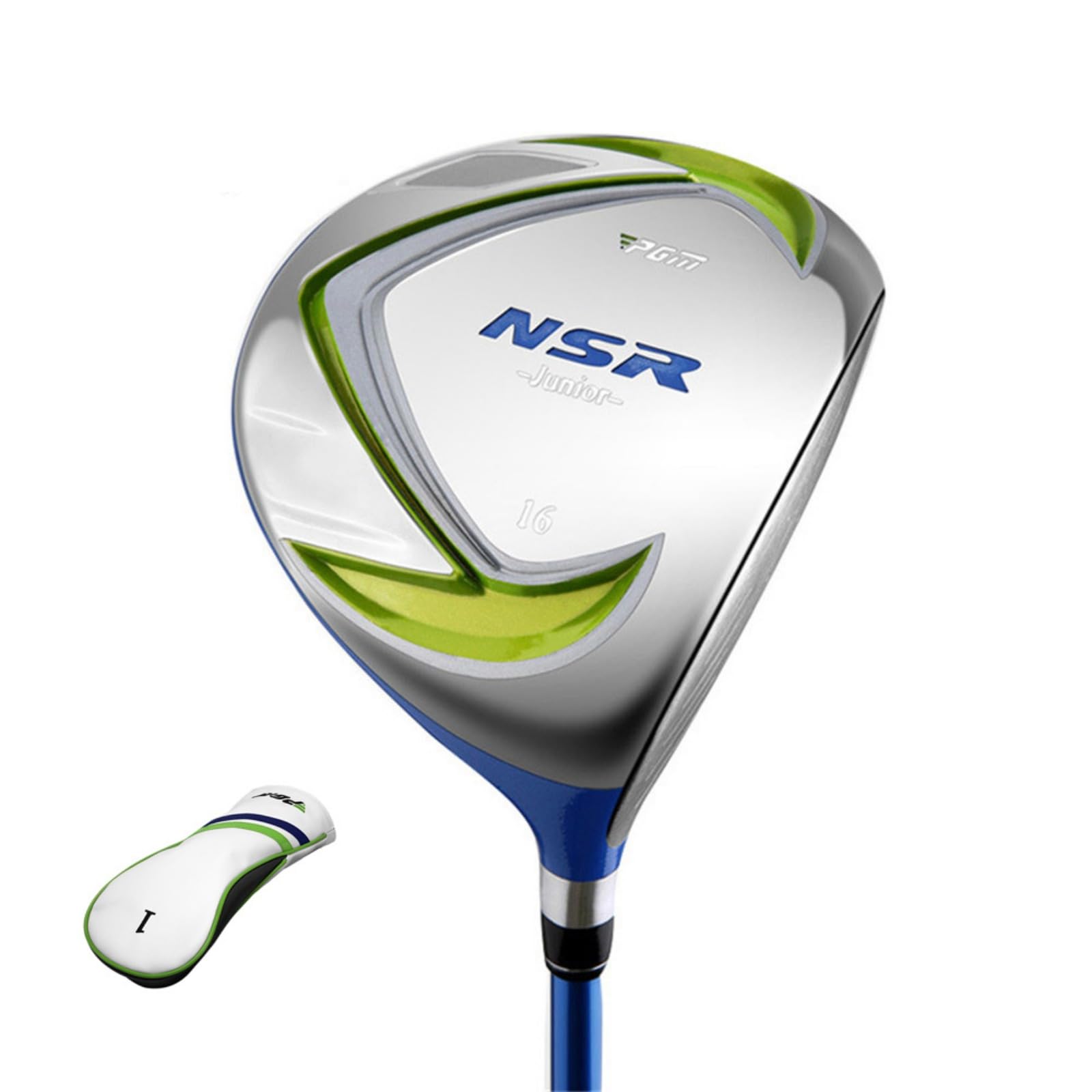Golf Driver #1 Drewno dla Dzieci Karbonowy Trzonek z Pokrowcem Prawa Ręka Zielony