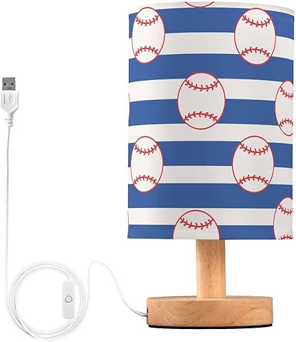 Lámpara de escritorio Led Lámparas de mesa con enchufe de béisbol azul raya lámpara para escritorio dormitorio universitario lampara de escritorio