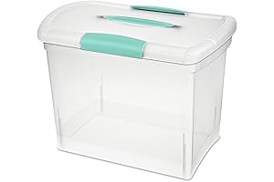 Sterilite File Organizer Container - Stackable Small Storage Bin & Latching Lid...