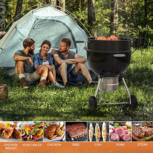 Only Fire Universal High-Temp Resistance Black Coated Steel Charcoal Kettle Rotisserie Ring Kit For Weber 2290 And Other Models #TOP6