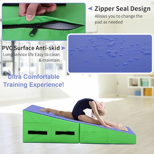 Miniatura 4 de BLKMTY Gymnastics Mat Incline Mats 48"x24" Folding Tumbling Mats Cheese Wedge Mat Kids Cheese Mat IndoorOutdoor Exercise Yoga Mat for Gymnastics